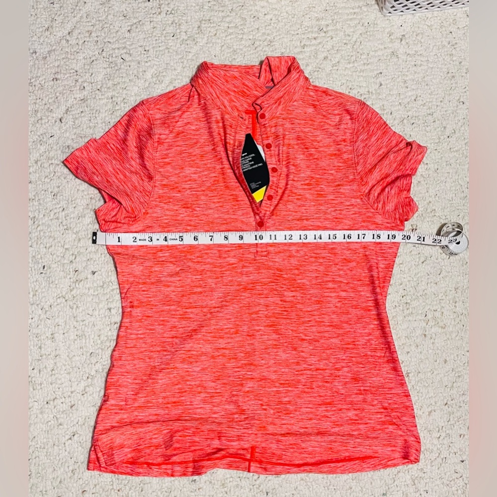 NWT Under Armour Ladies Orange Fitted Short Sleeve Shirt - Large - Picture 7 of 9